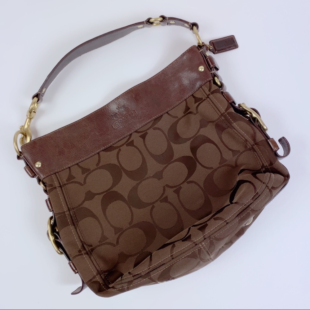 Coach Classic Brown Signature Logo Leather Bag